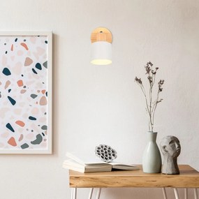 Fehér-natúr színű spotlámpa ø 9 cm Shanti – Trio