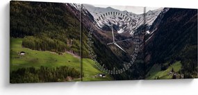 Kép - Völgy a hegyek alatt (órával) (90x30 cm)