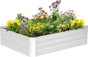 Outsunny Fém Magaságyás, Ültetőágy Üvegházi Kertágy Virágbox, Rakásolható, Zöldségágy 120x90x30cm Kertre és Erkélyre, Virágokhoz, Növényekhez, Zöldség