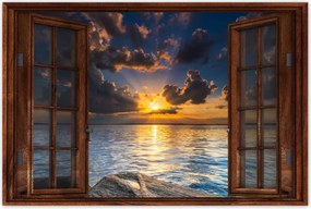 Poszterek 120x80 Sziklák Tenger Naplemente