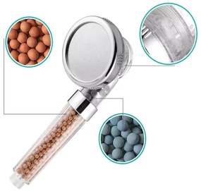 Zuhanyfej ökologikus szűrővel és ásványi anyagokkal