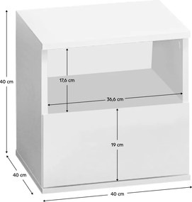 Éjjeliszekrény, fehér, DOLI