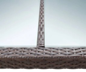 barna polyrattan kültéri étkezőasztal 200 x 150 x 74 cm