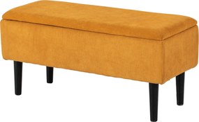 HOMCOM 47L Tárolópad Polyester Kárpitozással Hálószobába és Előszobába, 95x38x45cm, Narancssárga | Aosom