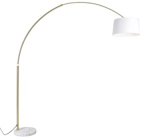 Ív lámpa sárgarézzel és fehér szövetbúrával, fehér 50 cm - XXL