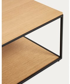 Natúr színű dohányzóasztal tölgyfa dekoros asztallappal 60x110 cm Yoana – Kave Home