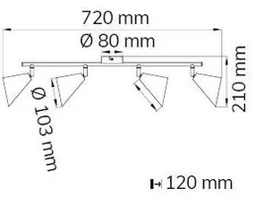 Wofi 70108G - Spotlámpa GLORIA 4xE14/28W/230V