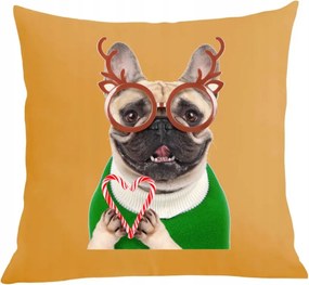 Karácsonyi Bulldog párna párnahuzat