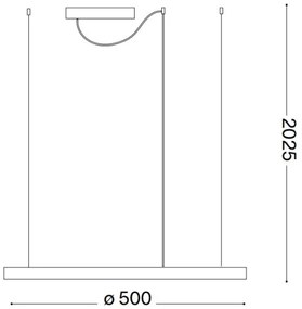 Ideal Lux - LED Dimmelhető csillár zsinóron ORACLE S LED/28W/230V 4000K átm. 50 cm fekete