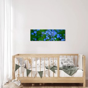A kék virágok képe (órával) (90x30 cm)