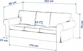 Ektorp 3 személyes kanapé huzat, összecsukható Ikea kék-sárga kockás