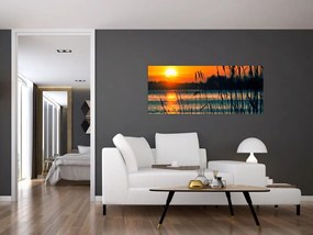 Kép - Naplemente a tó felett (120x50 cm)