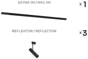 Zuma Line 3556 - Sínrendszerű spotlámpa LISA 3xGU10/35W/230V fekete