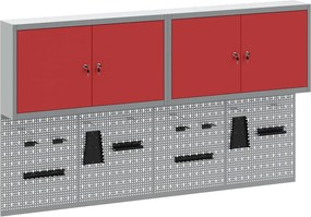 vidaXL Szerszámos szekrény készlet polcokkal 6 pcs Piros Porszórt acél