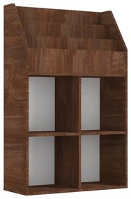 barna tölgyszínű szerelt fa újságtartó gyerekeknek 71x30x114 cm