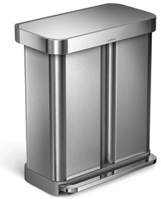 Simplehuman PedĂĄlos szemetes szelektĂvhulladĂ©kgyƱjtĆ, 58 l, csiszolt acĂ©l, FPP