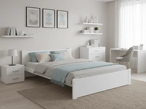 IKAROS ágy 160 x 200 cm, fehér Ágyrács: Léces ágyrács, Matrac: Deluxe 10 cm matrac