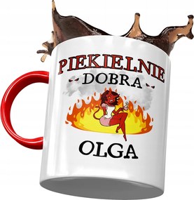 Piros Bögre Olga Barátnő Feleség Ajándék Nyomtatott Fotóval