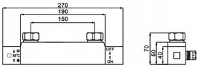 Mexen CUBE - zuhanygarnitúra, fali termosztatikus csaptelep CUBE és zuhanygarnitúra, króm, 77200-00 + PG7 20KX