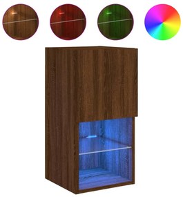 barna tölgyszínű TV-szekrény LED-lámpákkal 30,5 x 30 x 60 cm