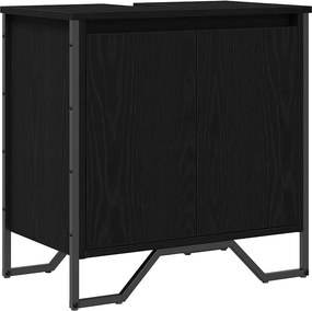 vidaXL Fürdőszobai mosdószekrény Fekete tölgy 60 x 35 x 60 cm Faanyag