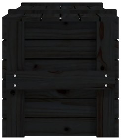 fekete tömör fenyőfa tárolóláda 91 x 40,5 x 42 cm