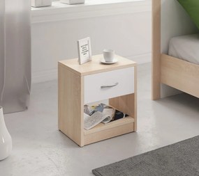 NAKA 1S SZAFKA NOCNA DĄB SONOMA/BIAŁY MAT 16mm&