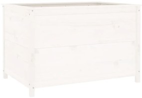fehér tömör fenyőfa kerti magaságyás 119,5 x 82,5 x 78 cm