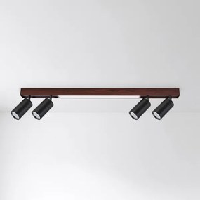 BRILAGI - LED spotlámpa SELE 4xGU10/30W/230V + LED/20W fekete/tölgy dekor