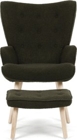 Relaxační křeslo, zelená, látka bouclé, AK-319 GRN2
