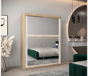 Ruhásszekrény 150 cm Toki 3 (szonoma tölgy + matt fehér). 1065080