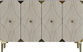 Alfa 120 - White, Travertine, Gold