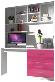 PC asztal Paralia PD03 (fehér + fénes rózsaszín). 1058967