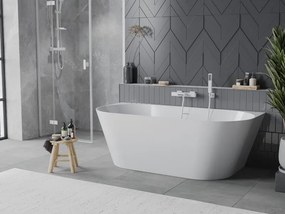 Mexen Oval Slim szabadon álló fali kád 170 x 80 cm, fehér, fehér túlfolyó - 52661708000-20