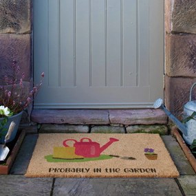 Kókuszrost lábtörlő 40x60 cm Probably in the Garden – Artsy Doormats
