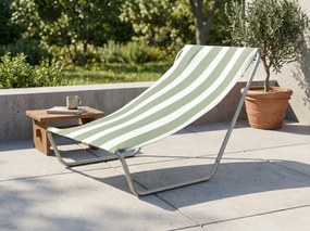 Összecsukható tengerparti napozóágy SAND, világoszöld csíkos