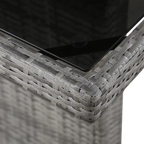 vidaXL polyrattan és üveg kerti asztal 240 x 90 x 74 cm