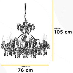 ONLI - Csillár láncon TERESA 8xE14/6W/230V bronz