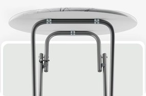 Casaria® Összecsukható bárasztal Ø60 cm - fehér/márvány hatás