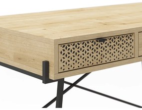 Íróasztal tölgyfa dekorral 60x110 cm Ecrin – Marckeric