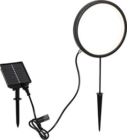 Tüskés lámpa fekete 50 cm, újratölthető és napelemes LED-del, IP65 - Adalind