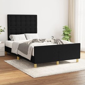 fekete szövet ágykeret matrac nélkül 120x200 cm