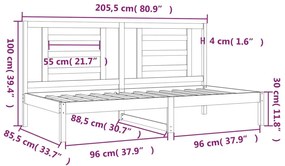 tömör fenyőfa kanapéágy matrac nélkül 80 x 200 cm