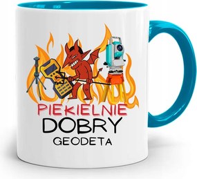 Kék Bögre Földmérőnek Pokolian Jó, fényképes nyomattal