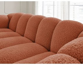 Téglavörös buklé kanapé 232 cm Hippolyte – Bobochic Paris
