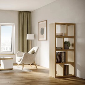 Natúr színű könyvespolc tölgyfa dekorral 70x159 cm Berlin – TemaHome