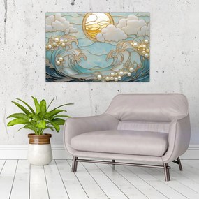 Kép - 3D gyöngyök az óceánban (90x60 cm)