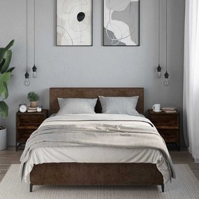 éjjeliszekrények 2 db füstölt tölgy 40x31x50 cm Gépi fa és fém