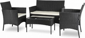 Zestaw Mebli Ogrodowych MISSISIPI Czarny/Beżowy
