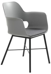 Whistler karfás design szék, szürke PP, szürke ülőlap